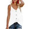 여성용 블라우스 셔츠 2022 여름 여성 캐주얼 민소매 스파게티 스트랩 탑 티셔츠 섹시한 어깨 인쇄 버튼 블라우스 셔츠 플러스 Siz