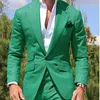 2020 Senaste Design Mens Dinner Suit Groom Tuxedos Groomsmen Bröllopsklasser Blazer för män Trendig Grön (Jacka + Byxor) Terno x0909