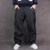 Men's Jeans Wholesale- Fashion Embroidery Skateboarder Mens Baggy Hip Hop Wide Leg Denim Pants Men Plus Size 42 441
