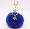 Creativity Snowflake Plush Keychain Pendant Luggage Decoration Jewelry Key Chain Christmas Gift Keyring 15 colors mixed