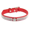 Kattkrafter leder rostbeständig krage Pretty Dekorativ Pet Rhinestone Embedded Dog Choker