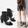 2022 early spring new fashion sexy thick heel sandals women's super high heels large 40