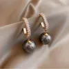 Dangle Chandelier Korean Fashion Pearl Earrings For Women Crystal Statement Cute Luxury Big Gold Long Trending Drop Wedding Acce6755667