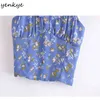 Vintage Floral Print Sexy Cami Top Women Holiday Summer Crop Female Chiffon s 210514