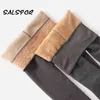 SALSPOR Sexy Winter-warme Leggings für Damen zum Abnehmen, 2 Stile, hauttransparent und samtig, feminin, hohe Taille, elastisch, 211215