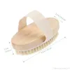 Peau sèche chaude corps doux poils naturels la brosse de SPA en bois bain douche brosse à poils SPA brosse corporelle sans poignée DLH060