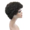 Afro Kinky Curly None Koronkie z przodu krótkie ludzkie włosy dla czarnych kobiet Brazylijska pełna maszyna Made Wig4761258