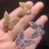 S925 Sterling Silver Trendy Butterfly Earrings 2020 Fashion Korean Luminous Zircon Stud Earring for Women Wedding Jewelry