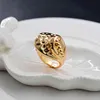 Ensolarado grande 2021 design de alta qualidade jóias de cobre mulheres nupciais para festa de anel de coquetel na moda