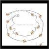Bracelets de cheville Bijoux Drop Delivery 2021 Des milliers d'éléments de mode Autriche Bracelet en cristal Femmes - Perle Rideau Amour, Platine Plaqué Femmes