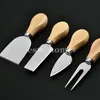 4 unids/set juegos de mangos de madera roble bambú queso herramientas cortador cuchillo rebanador Kit cocina cortador de queso herramienta de cocina útil