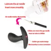 Inflatable Anal Plug Silicone Huge Anus Butt Dilator Expandable Prostate Massager with Metal Ball Sex Toys Women X0602