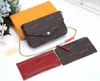 Limited promotion Women Shoulder bags Fashion 3pcs/set Handbags Purse Quality Leather Chain Lady bag Card holder Wallet 5color