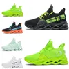 Date Non-Brand hommes femmes chaussures de course lame chaussure respirante noir blanc volt orange jaune hommes formateurs sports de plein air baskets taille 39-46