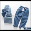 Abbigliamento per bambini Bambino, Maternità Drop Delivery 2021 Ragazzi Ragazze Denim Teen Pantaloni di cotone larghi per jeans Abbigliamento per bambini Pantaloni per bambini 2 3 4 5