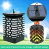 Solar Flame Lights Hanging Lanterns Flickering Torch Outdoor Waterproof - Grey