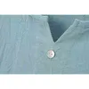 H.SA Stile cinese Donna Estate Fresco e Top Mezza manica Casual Blu Rosa Ricamo floreale Camicie moda Camicetta femminile 210417