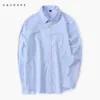 USHARK Camicie Oxford classiche da uomo Camicia formale da uomo a maniche lunghe Camicetta da uomo 100% tessuto in cotone Camicie eleganti da uomo 210603