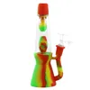 Hookahs 8.2 inch water smoking pipes with glass bowl tobacco Hookah dab rigs portable unbreakable heat resistant silicone pipe