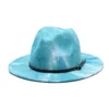 Trendy Fedora sentiu chapéu largo vestido de lã Panamá estilo especial Ladies Gambler gambler moda cowboy Hats Delm22