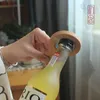 Yaratıcı Bambu Ahşap Şişe Açacağı Kolu ile Coaster Buzdolabı Magnet Dekorasyon Bira Şişe Açacağı Ücretsiz Kazıma Logosu LX4145