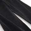 أسود كودري مستقيم السراويل عالية الخصر السراويل للنساء حزام مطوي دعوى خمر الكورية الشارع الشارع الشهير 210421