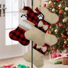 4 stili calze di Natale plaid decorazione natale decorazioni regalo sacchetti per cane gatto gatto zampa calza sacchetti regalo albero parete appeso ornamento mo22