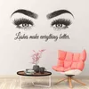 Niestandardowy tekst Salon Salon Ścienne Naklejki Brwi Maky Up Naklejki ścienne Eyelashes Extension Wall Vinyl Plakaty Lash Bar Decor AZ491 210615