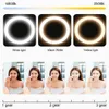 Dimbare Ring Selfie Light Camera Telefoon USB Ring Lamp Fotografie Licht met flexibele armhouder Stands Vlog Studio