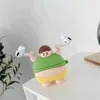 3D Cute Cartoon WeightLifting Fat Man Bluetooth Earphones Silikon Skydd Fodral för Apple AirPods 1 2 Pro Case Soft Cover Headphone Box