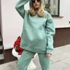 Women's Tracksuits 2021 Women Fashion Casual Loose Suit Elegant Pants Suits Female Ladies Malina Solid Hooded Sweatshirt Sets1