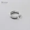 Fashion Simple 925 Sterling Silver Geometric Double Layer Line Ring for Women Resizable Opening Rings Fine Jewelry Bijoux 210707