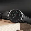 Top Brand Analog Quartz Men's Watches Skmei Black Minimalism Classic Man Wristwatch Vintage Leather Band Fashion Clock Man 1302l