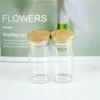 Storage Bottles & Jars 25ml Glass With Bamboo Small Transparent Clear Mini Empty Vials Gift Pack For Wedding Holiday