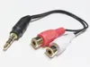 Cabos de áudio, 1/8 "3.5mm masculino estéreo para dual vermelho branco RCA fêmea plug splitter y conector adaptador cabo de áudio / 5pcs