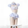 Kawaii meisjes snoep lieveling cosplay meid strapless lace plaid ondergoed set anime sexy camisoles rok lingerie dropship y0913