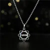 S2177 Fashion Jewelry Mama Sunflower Pendant Necklace Copper Micro Inlay Zircon Necklaces Mother's Day Gift