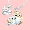 Designer ketting luxe sieraden schattige dier hanger uil moeder en kind belettering liefde ketting voor vrouwen Baddie