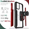 Magnetic Ring Holder Armor Shockproof Cases For Samsung Galaxy A02S Metal Bumper Soft TPU Frame Hard PC Transpanet Back Cover