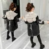 Girls Denim Coat Patchwork Outerwear Autumn Winter Kids Jacket Teenage Clothes 6 8 10 12 14 210527