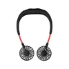 USB Mini Portable Fan Rechargeable Neckband gadgets Lazy Hanging Dual Cooling Mini sport 360 Degree Rotating for Home Office in Box