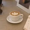Söt nordisk kaffekopp modern keramisk kreativ cappuccino -kontor och tefat latte kubek ceramiczny hushållsprodukter bl50bd koppar tefat
