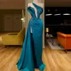 2021 dubaï arabe robes De bal une épaule perlée paillettes robes De soirée côté fendu longue fête robe De nuit Vestido De Fiesta