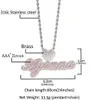 Collier de nom personnalisé Lettre de script édouardien initial Iced Out White Pink CZ Men Women Hiphop Jewelry237d