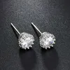 Stud 2021 Mode Coloré 7mm CZ Cristal Couronne Boucles D'oreilles Pour Femmes Fille Cadeau De Mariage En Gros Bijoux