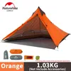 Naturehike Spire Sbire Camping Tent 1 شخص في الهواء الطلق فائق الدقة 20D نايلون نايلون طبقة مزدوجة NH17T030-L