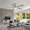 US Stock 52 Inch Ceiling Fan with Light and Remote - Reversible, Dimmable, Speed Adjustable - Modern Style, ETL Listed KBS-5207