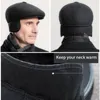 Earflaps Beret Dad Hat With Winter Newsboy Hat winter warm hats for Old Men cap中年および高齢者のバイザーキャップ