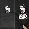 Mens T Shirts Funny TShirt Fashion Brand Summer Pocket Husky Dog Printed For Women Shirt Hip Hop Tops Cotton Tees