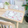 Dupla camada de pano lavável almofadas tabela tapetes de taça de natal decoração de Natal placemat resistente ao calor para mesa de jantar 210706
